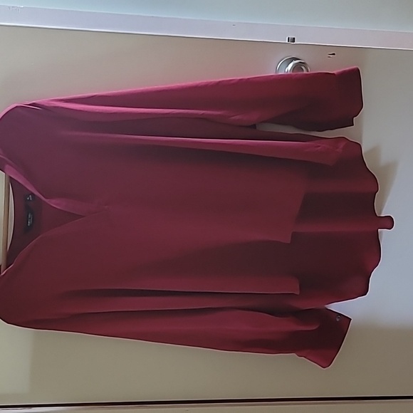 3/4 Sleeve Deep Red Blouse - Simply by Vera Wang - Picture 2 of 6